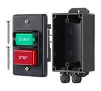 Uxsjakjsd Interrupteur On/Off Monophasé Compatible pour Scie sur Table, Perceuse à Colonne, Scie D'Établi avec Boîtier de Commutation Profond, Tension Double 120V/220V/380V.