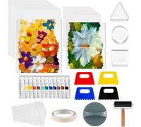 Uxsjakjsd Kit de Plaques D'Impression en Gel, Grattoir à Peinture et Outils Essentiels - Ensemble de Gravure pour la Création de Cartes D'Art en Techniques Mixtes
