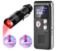 Uxsjakjsd Kit D'Équipement 4 Pièces: 1 Lampe Torche à Vision Nocturne, 1 Enregistreur Vocal, 2 Balles Lumineuses à LED pour Chat, Équipement Paranormal.