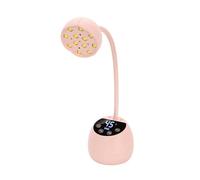 Uxsjakjsd Lampe de Bureau à Induction pour Manucure, Lampe de Lotus, Sèche-Ongles à Double Source Lumineuse, Instrument de Photothérapie de Bureau Pliable et à Faible Consommation D'Énergie, Rose.