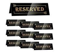 Uxsjakjsd Lot de 10 Panneaux de Table Double Face en Acrylique Imperméables, 15 X 5 X 4 Cm, pour Indiquer Les Places Assises.
