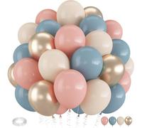 Uxsjakjsd Lot de 35 Ballons de Fête pour Révéler Le Sexe du, 30 Cm, Bleu Poudré et Rose, pour des Célébrations à Thème Bohème