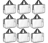 Uxsjakjsd Lot de 9 de Rangement pour avec Étiquettes, Grands Conteneurs de Rangement Réutilisables en PVC pour Jeux de Société, Pochettes Transparentes à Fermeture Éclair