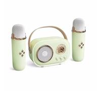 Uxsjakjsd Mini Boîte de Sons Portable Karaoké en Haut-Parleur Bluetooth sans avec Machine Microphone FM Radio Petite Colonne MP3 Musique Verte