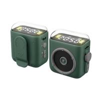 Uxsjakjsd Mini Enceinte Bluetooth MagnéTique avec Clip, Affichage de L'Heure, Son HiFi, BoîTe à Musique, Veilleuse sans, MP3, Appel Mains, Vert