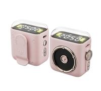 Uxsjakjsd Mini Enceinte Bluetooth MagnéTique avec Clip, Affichage de L'Heure, Son HiFi, BoîTe à Musique, Veilleuse sans, MP3, Appel Mains, Rose