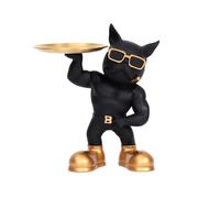 Uxsjakjsd Ornements de Bureau Bouledogue Français Porte-Clés de Bureau Plateau d'art de Bureau pour la Décoration de Gilet de Bouledogue Français (Noir)