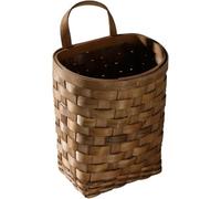 Uxsjakjsd Panier Suspendu en Osier pour Fruits et Légumes (Marron), Organiseur de Rangement pour Cuisine, Salle de Bain et Décoration D'Intérieur, 17,3 Cm, Style Ferme Marron