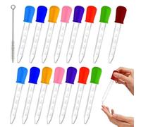 Uxsjakjsd Pipette Transparente en Silicone et Plastique de 5 Ml, Lot de 16 Compte-Gouttes pour Liquides pour Enfants