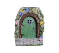 Uxsjakjsd Porte de Jardin Féerique D'Extérieur avec des Marches et Une Porte Ouverte, Maison Éclairée