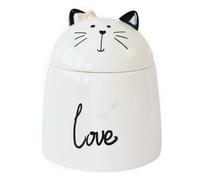 Uxsjakjsd Pot de Rangement en Céramique en Forme de Chat. Récipient de Rangement pour Petits Objets.