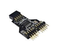 Uxsjakjsd pour Connecteur de Répartiteur USB 9 Broches Compatible avec Carte Mère RGB Ventilateur 1 à 2 Adaptateur D'Expansion HUB USB 9 Broches Connecteur USB 2.0