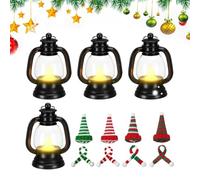 Uxsjakjsd pour L'Éclairage des Fêtes en Intérieur et en Extérieur - Lanternes Little, Mini-Lampes Décoratives de Noël à Suspendre avec Chapeaux et Écharpes