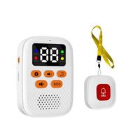 Uxsjakjsd Récepteur de Soignant Sans avec Bouton D'Appel Sans SOS et Moniteur D'Urgence avec Vibration, Portable pour Soignant Personnel pour les Soins des Personnes Âgées. Couleur : Blanc
