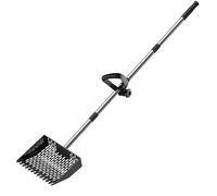 Uxsjakjsd Sable à Tamis à Tamis 10 Pouces Scooper de Merde de Poulet, Pelle Coopérative avec Poignée en Acier Inoxydable Réglable 35 à 62 Pouces