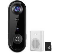 Uxsjakjsd Sonnette VidéO Sans avec CaméRa, Sans Frais Mensuels, avec Carillon, DéTection de Mouvement, Audio Bidirectionnel, ÉTanchéIté IP66.