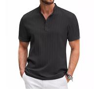 uxxnjfg Polo Homme Manches Courtes Col V Tshirt D'été Manches Courtes Sportswear, Idee Cadeau Homme - Golf Coton Slim Fit T Shirt Leger Pas Cher Chemisier Top(Noir,XL)