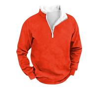 uxxnjfg Pull Polaire Homme Marque Hiver Col Roulé Sweat-Shirt Black Friday 2023 Sweat Homme sans Capuche Chaud Oversize 1/4 Zippé Sweatshirt Manche Longue Laine Coton Pull Pas Cher Safran L