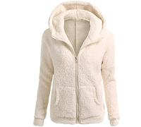 uxxnjfg Sweat Femme Hiver Polaire Sweatshirt Elegant Chaud Zippé Sweat a Capuche en Peluche Mes Commandes Manteaux Laine Vantage Casual Blouson Adulte Noel Marque Automne Jacket Outwear Beige XL