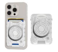 UYCCIMB Cyberpunk Portefeuille Magsafe futuriste, portefeuille magnétique pour téléphone portable RFID, support de 3 cartes, Mag-safe compatible avec iPhone 17/16/15/14/13 (pas pour 13/12mini), blanc