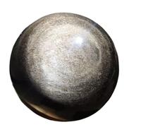 UYCUODLUY 1 boule de cristal sphérique en obsidienne argentée brillante 1500 à 1600 g