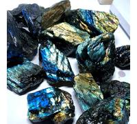 UYCUODLUY 1 pendentif en pierre de lune bleue 80 à 110 g, cristal brut labradorite violette, spécimen brute, décoration d'intérieur