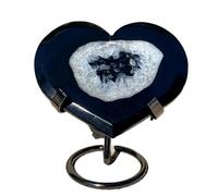 UYCUODLUY 1 pièce de 3,52 à 7,05 oz, géode d'agate noire, cœur d'amour, accessoires décoration for la maison