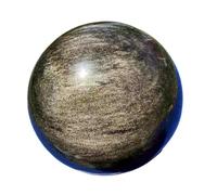 UYCUODLUY 1 pierre de réparation en cristal boule d'obsidienne dorée 100 à 110 mm