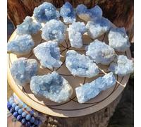 UYCUODLUY 1pc 100-150g Cristal de Célestite Brut Druzy Cluster Géode Bleu Ciel Cristaux Bruts