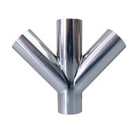UYCUODLUY 1pcs 19~108mm Pipe OD Butt Weld Branch Y-Shaped 4 Ways 304 Stainless Fitting Spliter (19mm)