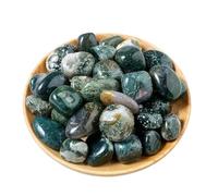 UYCUODLUY 200 g de pierres roulées en vrac d'agate mousse, minerai quartz et gravier, cristaux 1,5 à 3 cm