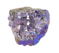 UYCUODLUY 3pcs Small Amethyst Crystals Clusters Geode Gemstone Titanium Coated Purple Crystal Home Decoration