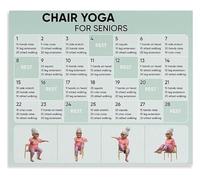 UYCUODLUY Chair Yoga Workout For Elderly Poster Canvas Basic Seated Routine Home Exercise Chart Wall-Art Living Room Bedroom Decor Gift(Framed,12x18inch(30x45cm))