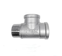 UYCUODLUY （DN8-DN50） Male+Male+Female Threaded 3 Way Tee T Pipe Fitting 1/4" 1/2" 3/4" 1" 1-1/4" 1-1/2" Threaded 304 Stainless Steel(M x F x F,1-1/4")