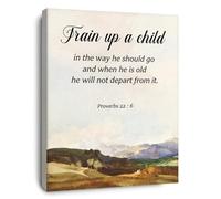 UYCUODLUY Proverbs 22:6 Wall-Art, Train Up a Child in the Way He Should Go, Christian Bible Verse Print, Parenting Gift(Framed,08x12inch(20x30cm))