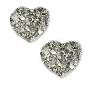 UYCUODLUY Pyrite Heart Crystal Cluster High Iron Crystals Stone for Increased Willpower and Manifestation,2PCS