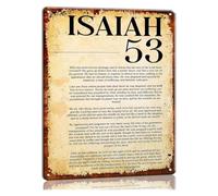 UYCUODLUY Rustic Metal Sign Isaiah 53 of Thorns Easter Wall Decor Inspirational Scripture Tin Plaque for Home Office Prayer Corner 8 X 12 inch