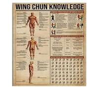 UYCUODLUY Vintage Martial Arts Sign Retro Rustic Metal Tin Sign Wing Chun Training Chart for Dojo Wall 8 X 12 in
