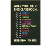 UYCUODLUY Welcoming Classroom Rules Sign When You Enter This Room Poster for Teachers Canvas Wall-Art for School Door Decor(Unframed,16x24inch(40x60cm))