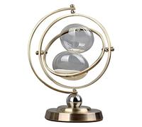 UYCVT Sablier vintage en verre, sablier à sable, horloge en métal, rotation à 360°, grand sablier en métal ton 15, 30, 60 minutes, jouet créatif éducatif blanc cassé - 30