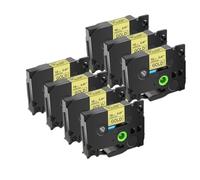 UYDFXA Ruban adhésif 12mm, 7 pièces, Compatible avec Les Fabricants d'étiquettes Tze231 Tze241 Tz131 531 621 731(Black on Gold)