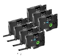 UYDFXA Ruban adhésif 12mm, 7 pièces, Compatible avec Les Fabricants d'étiquettes Tze231 Tze241 Tz131 531 621 731(White on Black)
