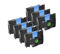 UYDFXA Ruban adhésif 12mm, 7 pièces, Compatible avec Les Fabricants d'étiquettes Tze231 Tze241 Tz131 531 621 731(White on Blue)