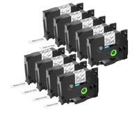 UYDFXA Ruban d'étiquettes TZe 231 Noir sur Blanc, 9 pièces, 12mm, Compatible avec Le Fabricant d'étiquettes TZe335 S131 Fx231 PTH110 D210(Black on Clear)