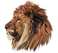 UYEDSR Stickers Auto 2pc 15.5cmx16.4cm tête de Lion Autocollant PVC Moto Voiture Autocollant