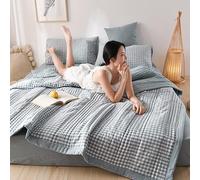 uyeoco Couette D'été, Couverture D'été Fraîche, 100% Coton Lavé, Courtepointe Fine, Douce Et Confortable, Légère Et Respirante, Lavable en Machine, (Color : A, Size : 200x230cm)