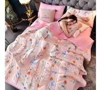 uyeoco Couette D'été, Couverture D'été Fraîche, 100% Coton Lavé, Courtepointe Fine, Douce Et Confortable, Légère Et Respirante, Lavable en Machine, (Color : B, Size : 150x200cm)
