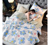 uyeoco Couette D'été, Couverture D'été Fraîche, 100% Coton Lavé, Courtepointe Fine, Douce Et Confortable, Légère Et Respirante, Lavable en Machine, (Color : H, Size : 200x230cm)