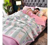uyeoco Couette D'été, Couverture D'été Fraîche, 100% Coton Lavé, Courtepointe Fine, Douce Et Confortable, Légère Et Respirante, Lavable en Machine, (Color : X, Size : 150x200cm)