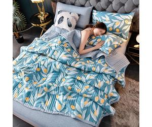 uyeoco Couette D'été Édredon Douce et Respirante réversible Couverture en Microfibre- Courtepointe Légère Et Respirante Couvre Lit 2 Personnes Matelassé Lavable en Machine(Style7,150x200cm)